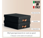 Opbergdoos Leitz Puro met deksel 8 liter set van 2 zwart