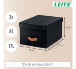 Opbergdoos Leitz Puro met deksel 17 liter set van 2 zwart