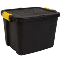 Caisse de rangement Bankers Box 42L avec prises robustes noir