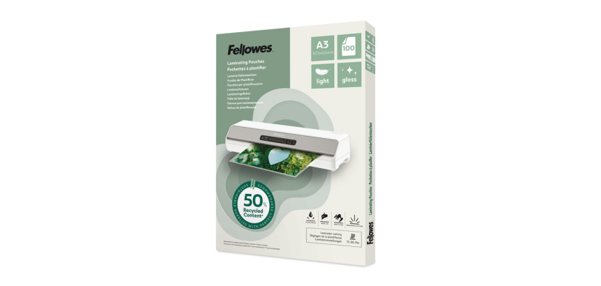 Pochette de plastification Fellowes A3 light 50% recyclé brillant 100 pièces
