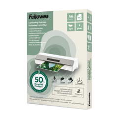 Fellowes A6 Laminating Pouches 2x75 micron Recycled Glossy 100 Pieces