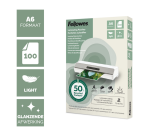 Fellowes A6 Laminating Pouches 2x75 micron Recycled Glossy 100 Pieces