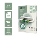 Pochette de plastification Fellowes A3 light 50% recyclé mat 100 pièces