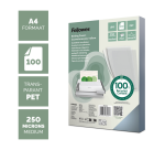 Fellowes A4 PET 250 Micron Recycled Cover 100 Pieces