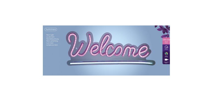 Enseigne LED Lumineo intérieur USB néon Welcome