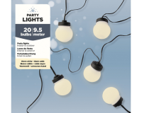 Lumineo LED Outdoor Partylight Garland 20 Balls 950cm Warm White