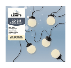 Guirlande Partylight Lumineo LED extérieur 20 boules 950cm blanc chaud