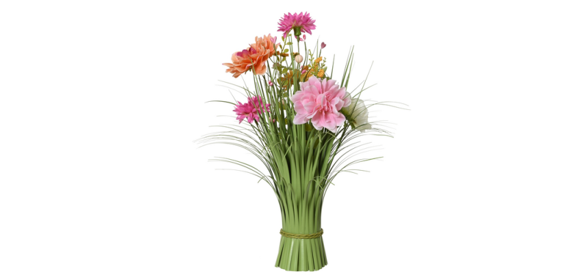 Everlands herbaceous plant with pink flowers 40cm polyester