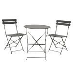 Ensemble bistro acier 3 parties anthracite