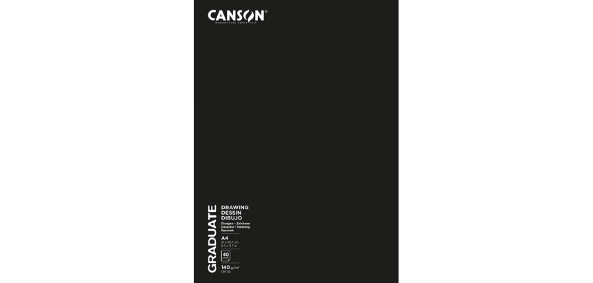 Schetsboek Canson Graduate 20vel 140gr A4 wit