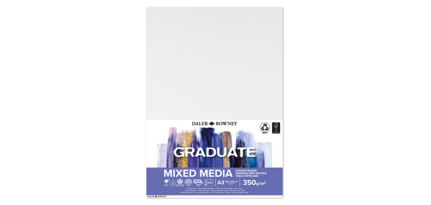 Panneau entoilé Daler-Rowney Graduate Mixed Media A3 blanc