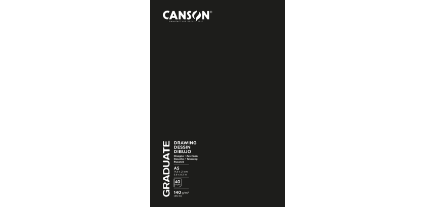 Schetsboek Canson Graduate 20vel 140gr A5 wit