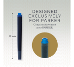 Inktpatroon Parker Quink uitwasbaar blauw blister à 5 stuks