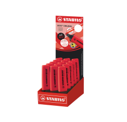 DE_Rotulador stabilo boss fluorescente 70 rojo real expositor de 15 unidades