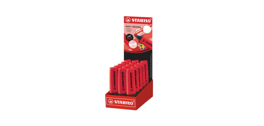STABILO Boss 70/48 Red Highlighter Display 15 Pieces