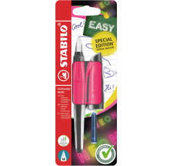 Stylo plume STABILO EasyBuddy Medium rose néon blister 1 pièce