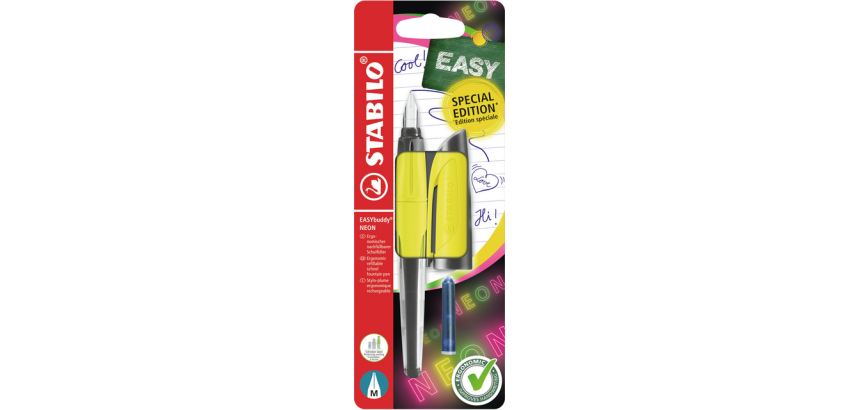 Vulpen STABILO Easybuddy medium neon geel blister à 1 stuk