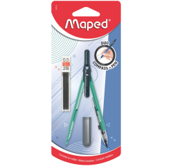 Compas à portemine Maped 3 parties assorti