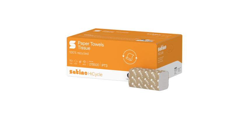 Satino PT3 HiCycle Hand Towels 278500 2-ply V-Fold 250x230mm white 20x 160 sheets
