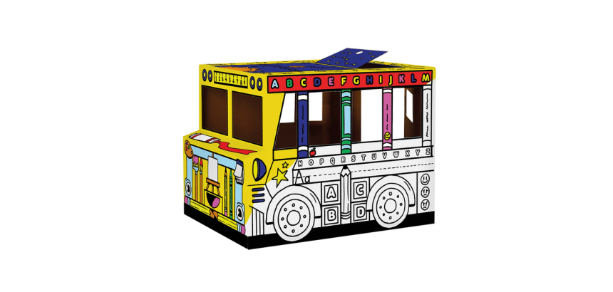 Kartonnen Speelbus Bankers Box Play inkleurbaar