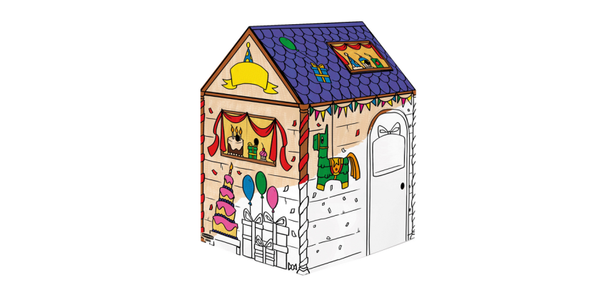 Kartonnen speelhuis XL Verjaardag Bankers Box Play inkleurbaar