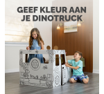 <strong>Dinosaur Truck in Cardboard XL Bankers Box Play to Color</strong>
