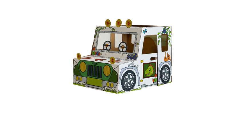 <strong>Dinosaur Truck in Cardboard XL Bankers Box Play to Color</strong>