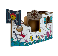 Bateau pirate en carton XL Bankers Box Play à colorier