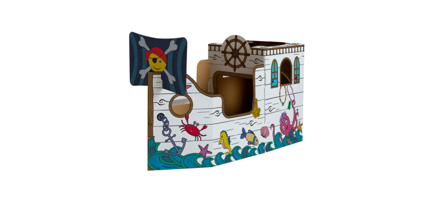 Bateau pirate en carton XL Bankers Box Play à colorier