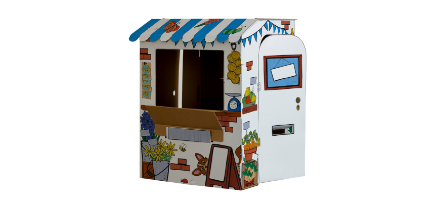 Stand de marché en carton XL Bankers Box Play à colorier