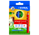 Crayon de couleur LYRA Groove Triple One extra épais set 6 couleurs