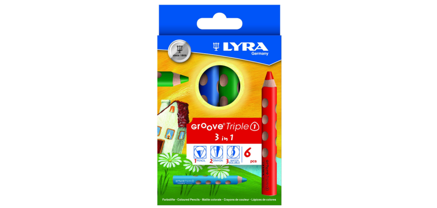 Crayon de couleur LYRA Groove Triple One extra épais set 6 couleurs