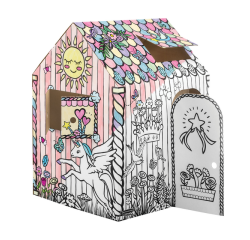 Kartonnen speelhuis XL Eenhoorn Bankers Box Play inkleurbaar