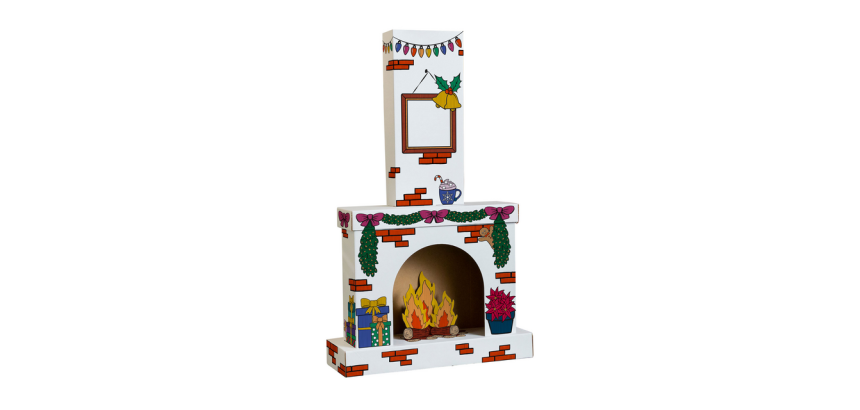 Cheminée en carton XL Bankers Box Play à colorier