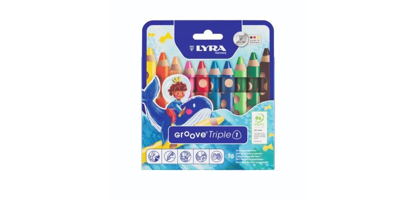 LYRA Groove Triple One extra thick colored pencil set 10 colors