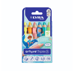 Crayon de couleur LYRA Groove Triple One set 6 couleurs pastel