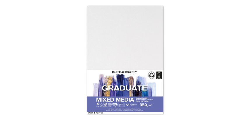 Panneau entoilé Daler-Rowney Graduate Mixed Media A4 blanc