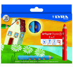 LYRA Groove Triple One extra thick colored pencil set 12 colors