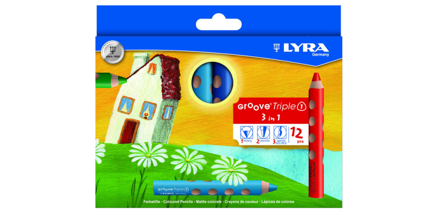 LYRA Groove Triple One extra thick colored pencil set 12 colors