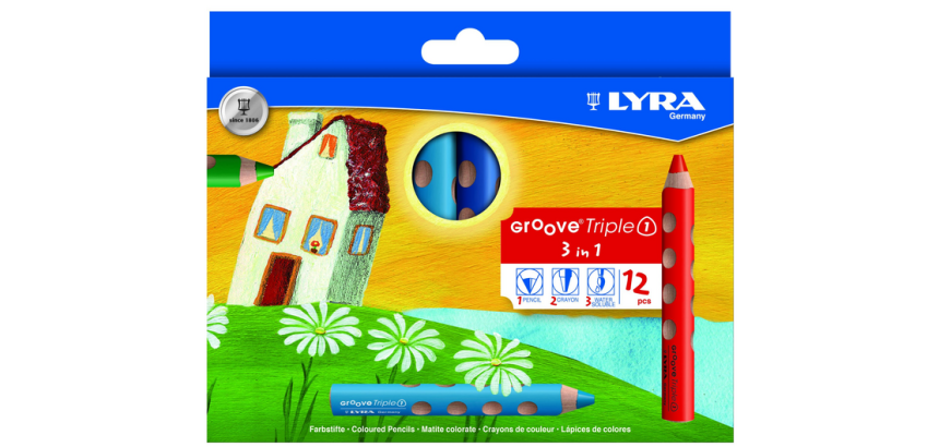 LYRA Groove Triple One extra thick colored pencil set 12 colors