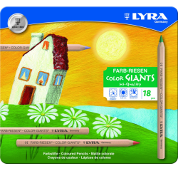 LYRA Farbiger Riesen Nature Farbstift, 18 Farben Box