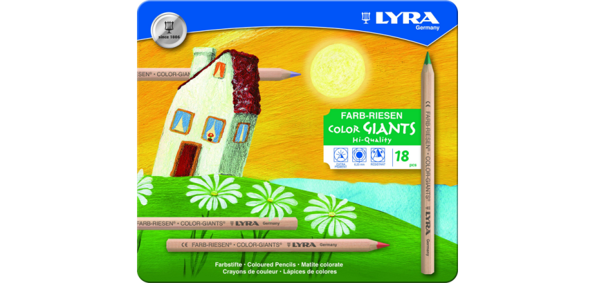 LYRA Farbiger Riesen Nature Farbstift, 18 Farben Box