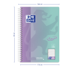 Spiraalblok Oxford Touch B5 gelijnd 160 pagina's assorti