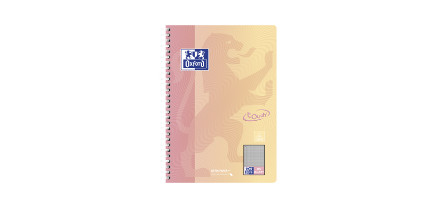 Spiraalblok Oxford Touch B5 gelijnd 160 pagina's assorti