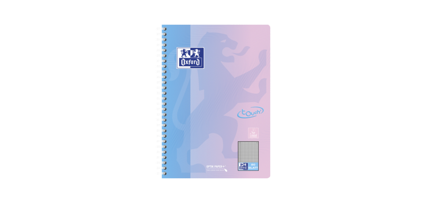 Spiraalblok Oxford Touch B5 geruit 5mm160 pagina's assorti