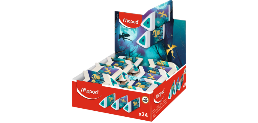 Maped Dragon Eraser Display 24 Assorted Colors