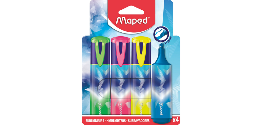 Surligneur Maped Arctic Vibes lot 4 couleurs
