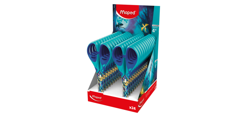 Schaar Maped Dragon 13cm display à 24 stuks blauw