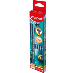 Potlood Maped Dragon HB met gum assorti 12 stuks