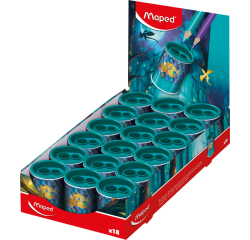Taille-crayon Maped Dragon 2 trous présentoir 18 pièces bleu